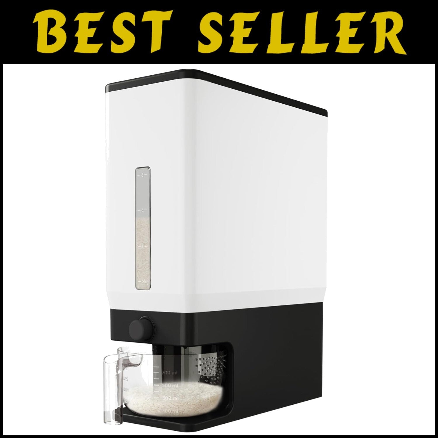 BPA-Free Grain Dispenser with Push-Button Seal - Ideal for Pantry Organization