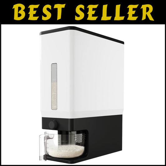 BPA-Free Grain Dispenser with Push-Button Seal - Ideal for Pantry Organization