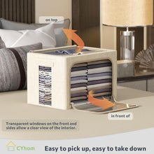 Load image into Gallery viewer, Elegant Linen Storage Bins - 3-Pack Foldable Organizers with 66L Capacity