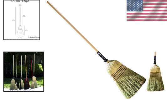 Vintage-Style 57-Inch Broom - Durable Corn Broom for Heavy Cleaning Tasks