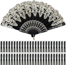 Load image into Gallery viewer, Chic 50 Pcs Lace Folding Fans with Gift Bags - Ideal for Summer Events &amp; Dances