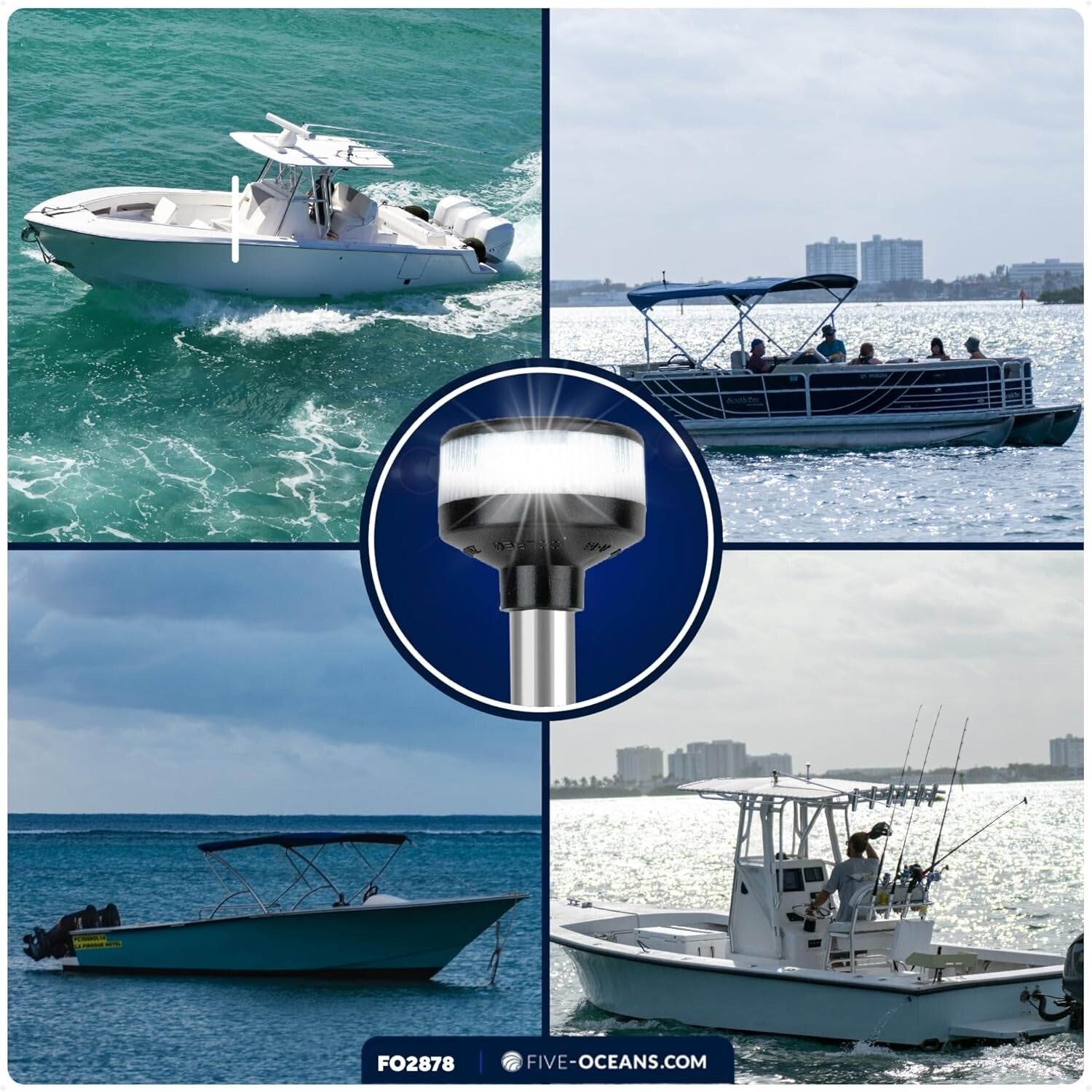 Bright 9-Inch LED Anchor Light with Clear Lens - Certified for Safe Navigation