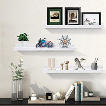 Load image into Gallery viewer, Versatile 24" White Wall-Mounted Shelves - Modern Storage for Kids &amp; Adults