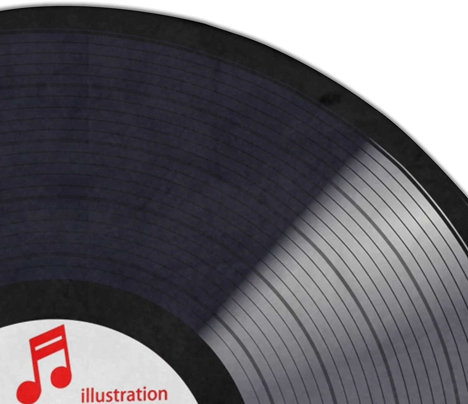 Stylish Solid Music Record Round Rug - 4' Memory Foam Carpet for Home Decor