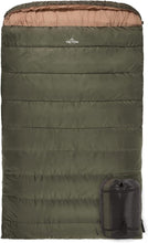 Load image into Gallery viewer, King-Sized TETON Double Sleeping Bag with Compression Sack - Snuggle Together