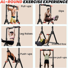 Load image into Gallery viewer, Multifunction Adjustable Pull Up Bar and Dip Station for Home &amp; Outdoor Training