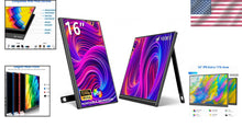 Load image into Gallery viewer, Ultra-Slim 16-Inch Portable Monitor with Kickstand - Ideal for Work and Travel