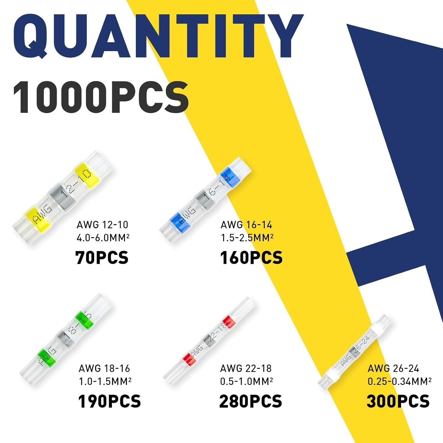 Durable 1000PCS Solder Seal Wire Connectors with Storage Bins - Heat Shrink Set