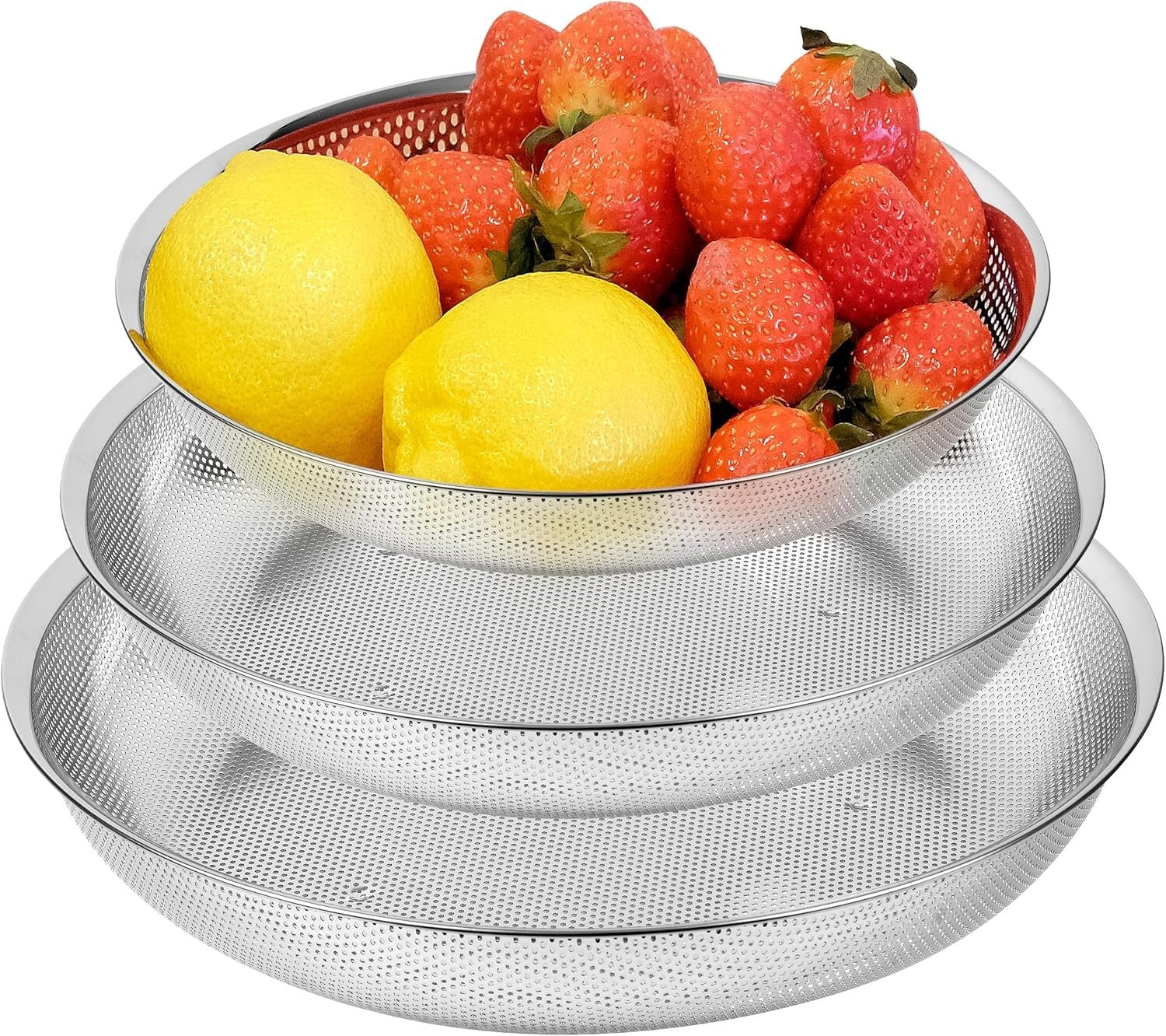 Durable Micro-Perforated Food Trays Set - 11'' Stainless Steel Kitchen Essential