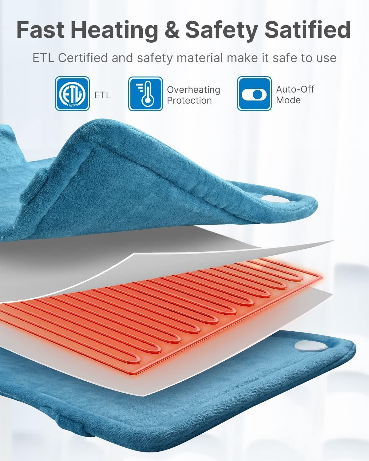 Weighted Electric Heating Pad with 6 Heat Settings - Ideal for Comfort & Relief