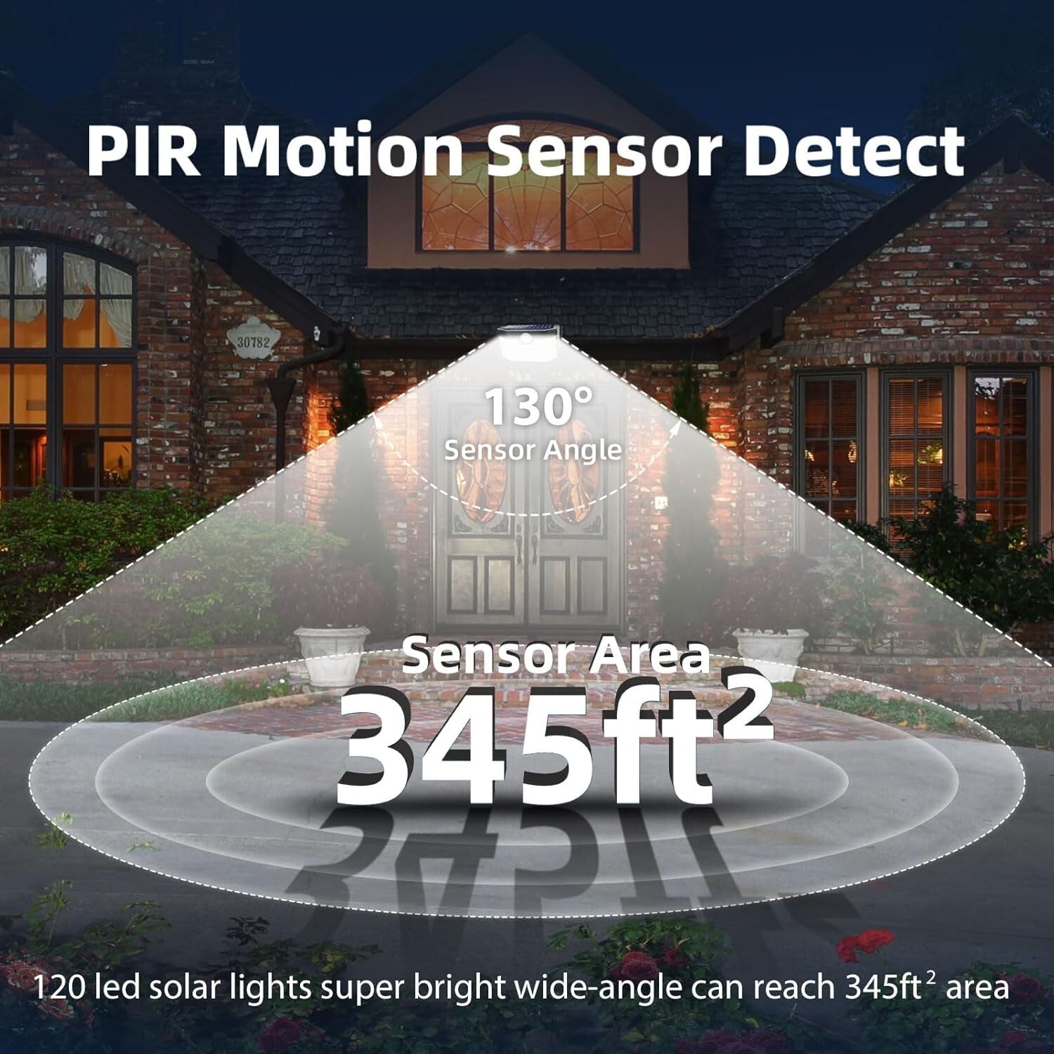 120 LED Solar Outdoor Lights with Motion Sensor - Waterproof & Energy Efficient