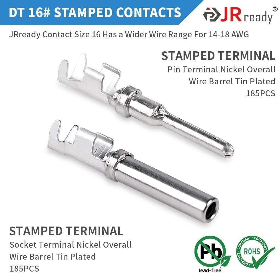 DT Deutsch Connector Kit: 2-12 Pin Connectors & Crimp Tool, Waterproof & Durable