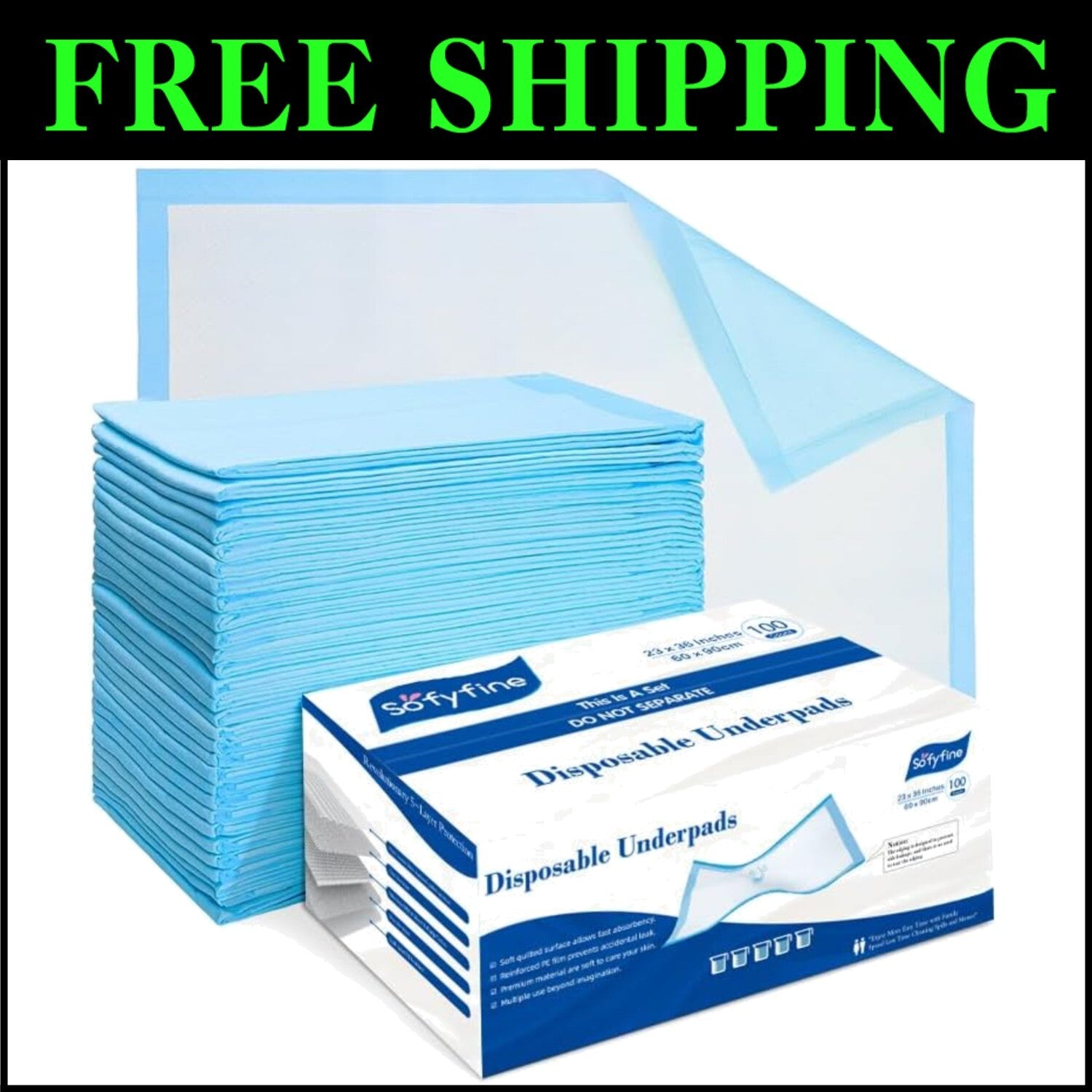 Value Pack 150 Leakproof Disposable Bed Pads - Ideal for Incontinence & Training