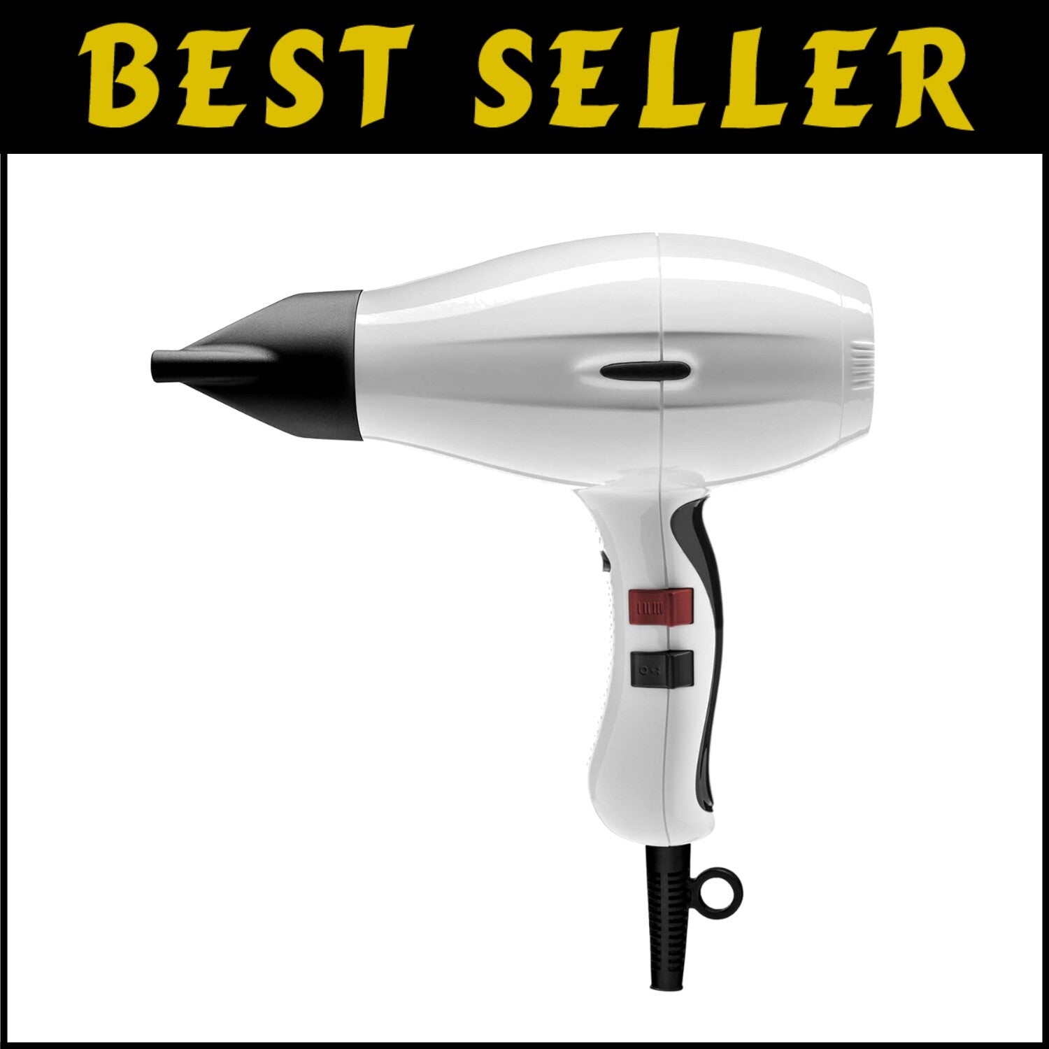 Ceramic Ionic Professional Hair Dryer - 2000 Watts, 2 Attachments, Compact Size