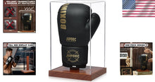 Load image into Gallery viewer, Compact UV-Protected Boxing Glove Display Showcase with Wood Base - Easy Setup