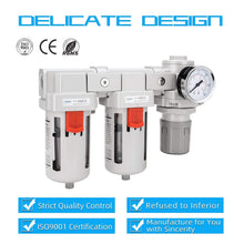 Load image into Gallery viewer, High-Performance 1/2" NPT Air Filters and Regulator Combo with Semi-Auto Drain