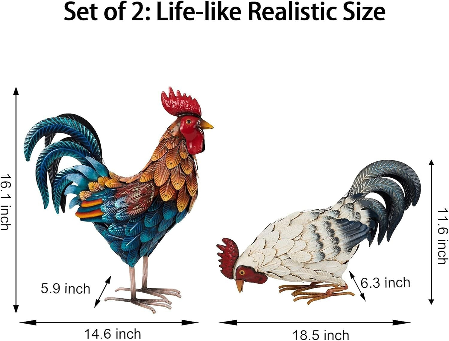 Weather-Resistant Outdoor Chicken Statues for Vibrant Lawn Decoration
