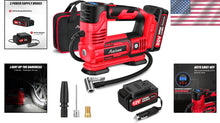 Load image into Gallery viewer, Rechargeable Air Compressor with LED Light - Ideal for Tires &amp; Inflatables