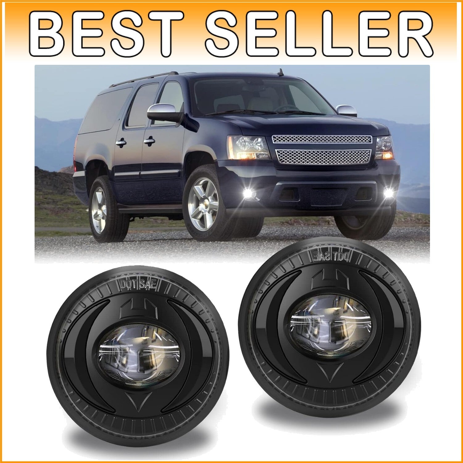 Durable Waterproof LED Fog Lights Set for Various Chevy & GMC Vehicles - 1 PCS