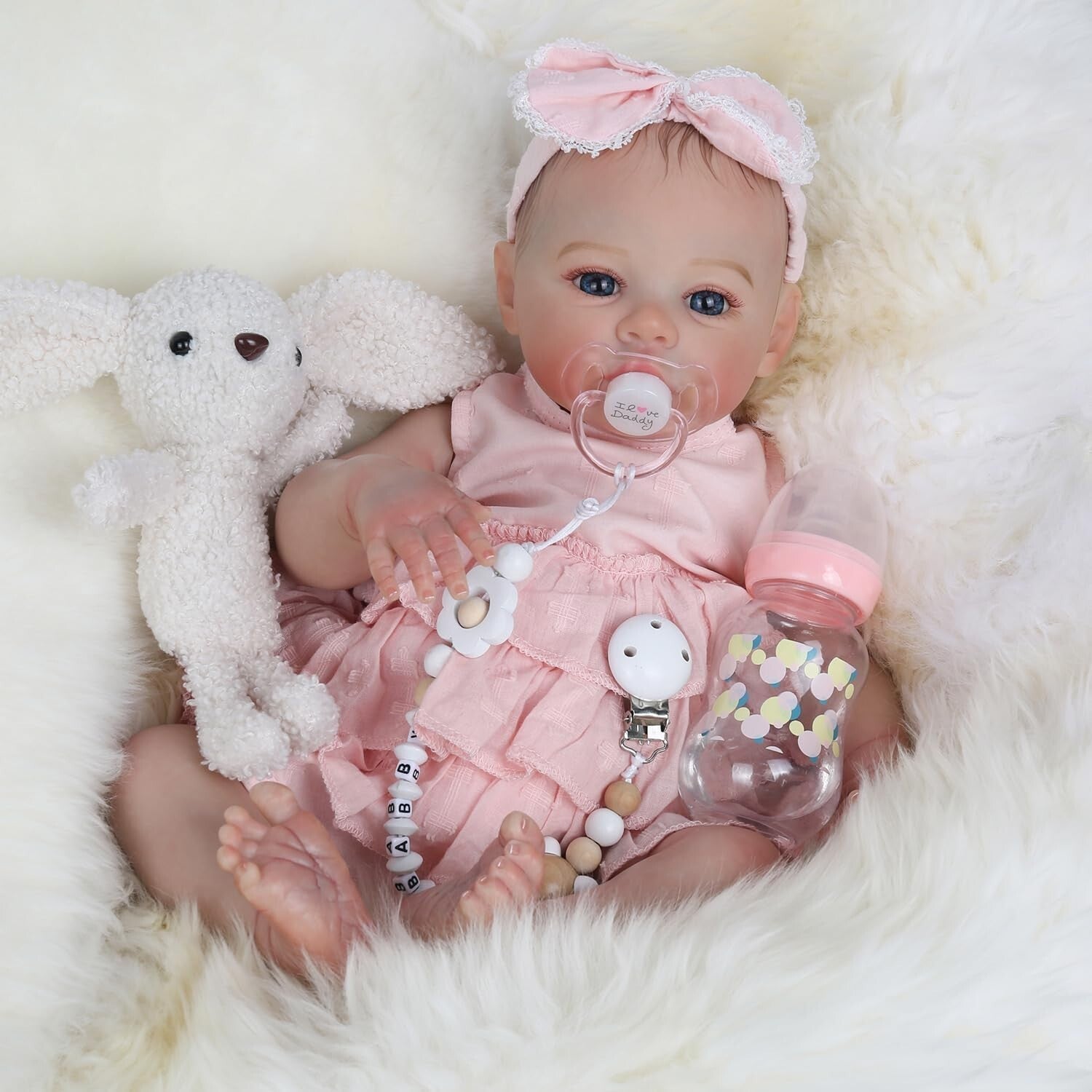 Lifelike 18-Inch Reborn Doll Girl - Soft Weighted Baby Gift Set in Meadow Pink
