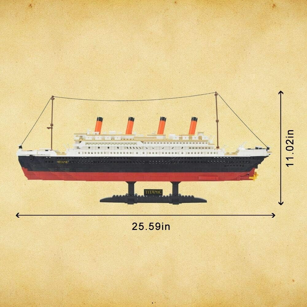 1021-Piece Titanic Block Model Kit with Detailed Instructions - Gift-Ready!