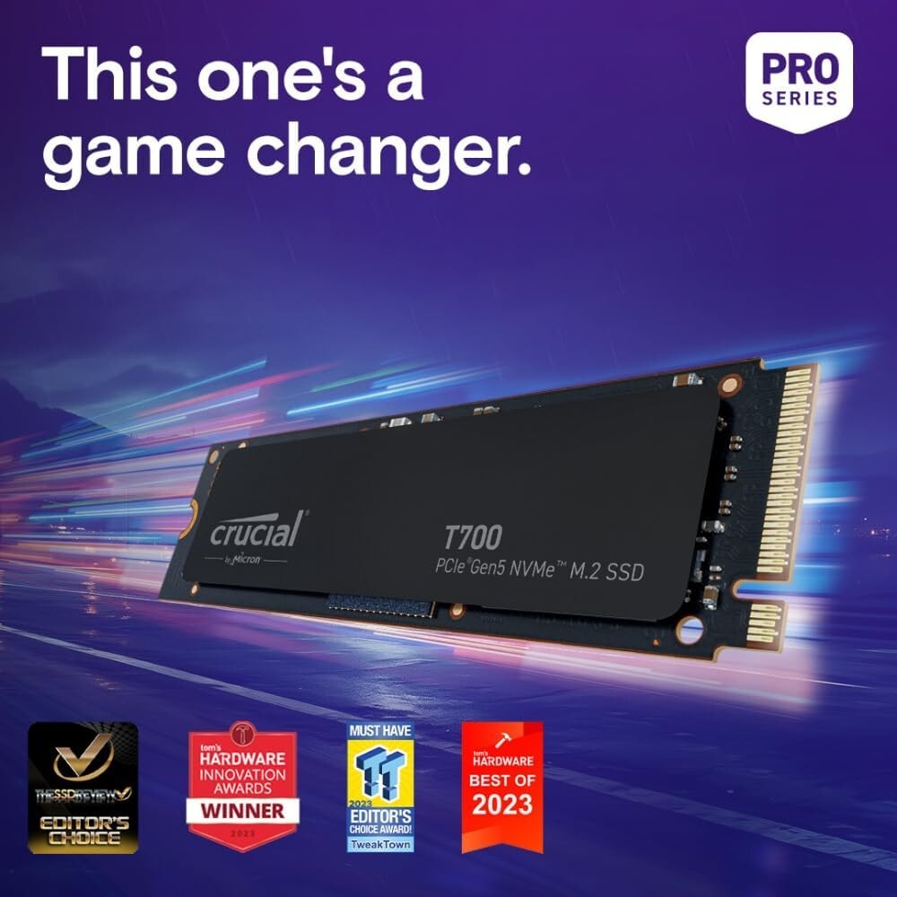 High-Speed 2TB T700 NVMe Solid State Drive - DirectStorage Enabled for Gamers