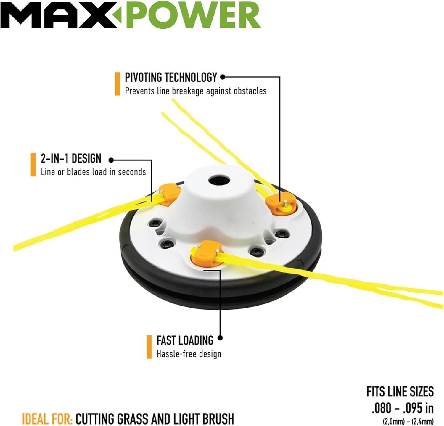 Pivotrim Rino Tuff Trimmer Head with Blades & String for Efficient Lawn Care