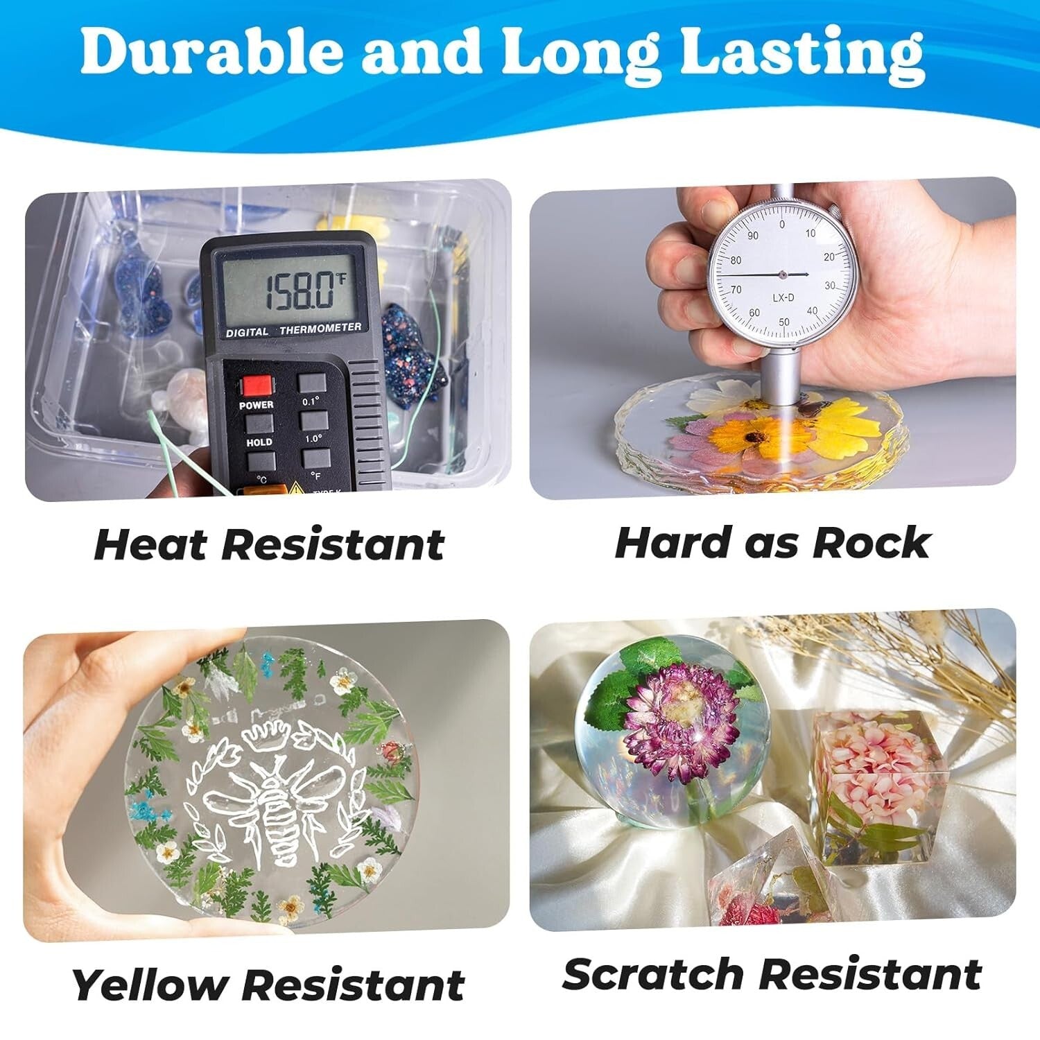 80oz Bubble-Free Crystal Clear Epoxy Resin Kit for Crafting & Jewelry Making