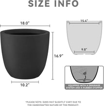 Load image into Gallery viewer, Spacious Round Concrete Planter - Indoor/Outdoor 18" Pot for Healthy Plants