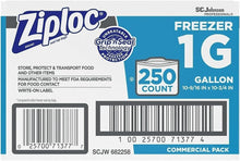 Load image into Gallery viewer, 250-Pack Double-Zipper 1-Gallon Freezer Bags - Leak-Proof &amp; Clear with Labels