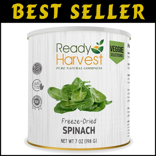 25-Year Shelf Life Freeze-Dried Spinach - Perfect for Camping & Survival Kits