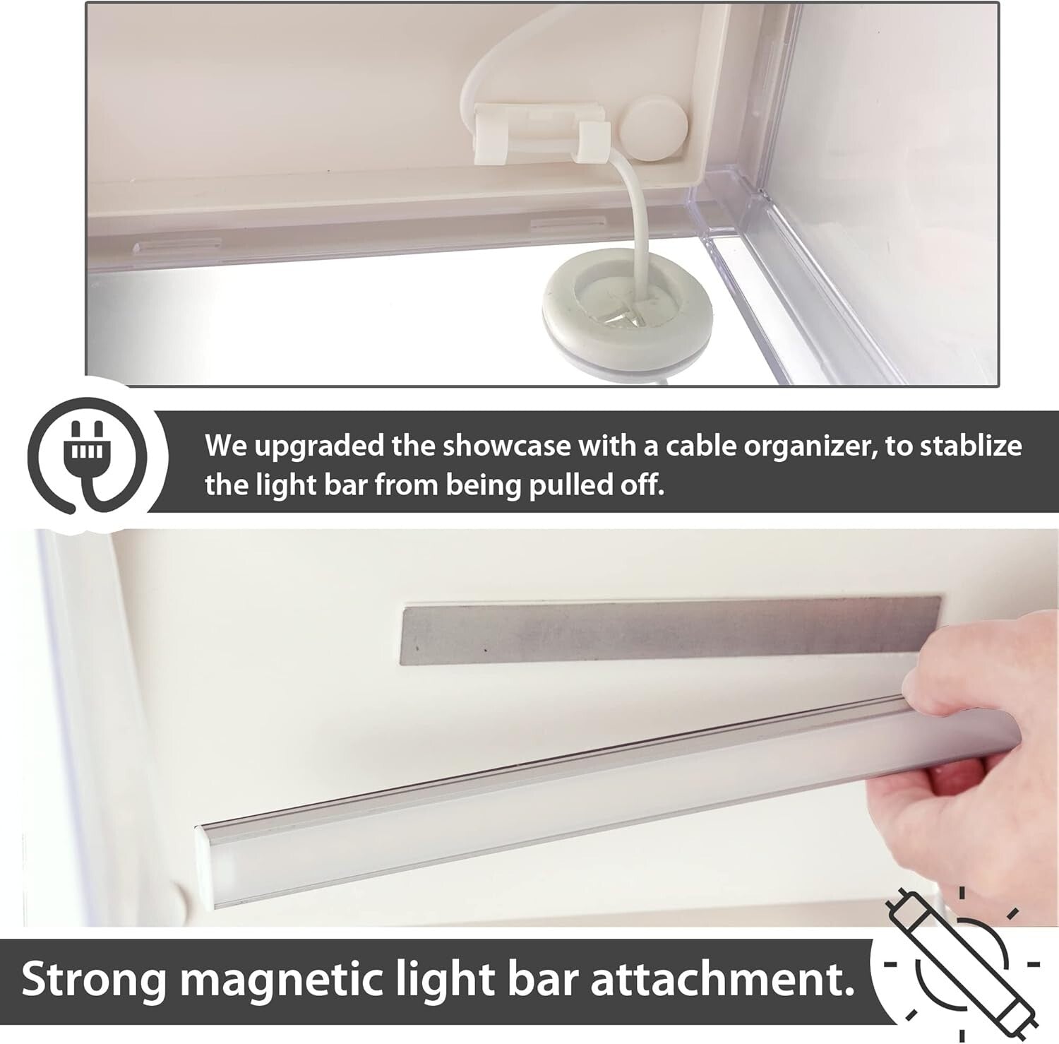 Elegant Dustproof Display Case with Lighting for Mini Action Figures, 11.8x9.1