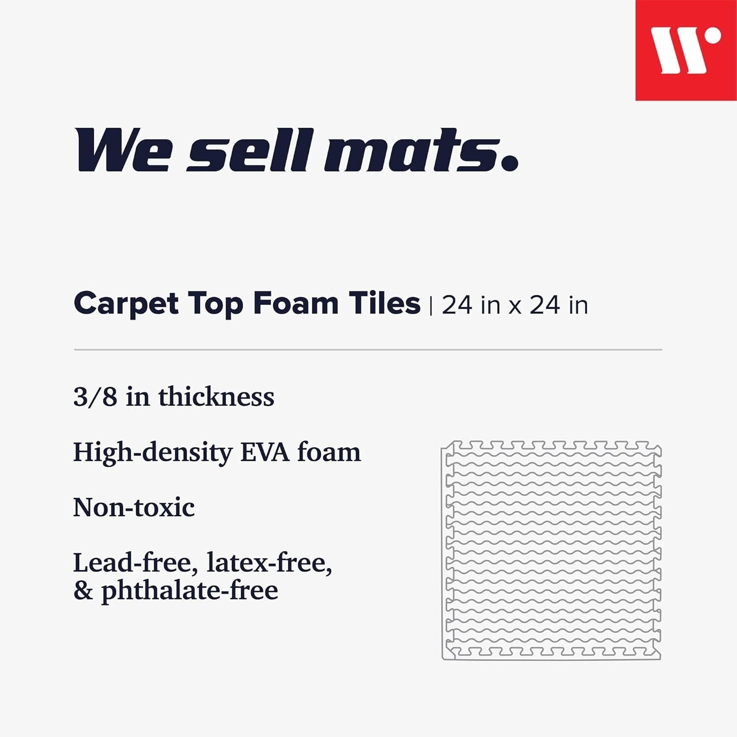 Durable Interlocking Foam Carpet Tiles - 25 Padded Squares for Comfort & Safety