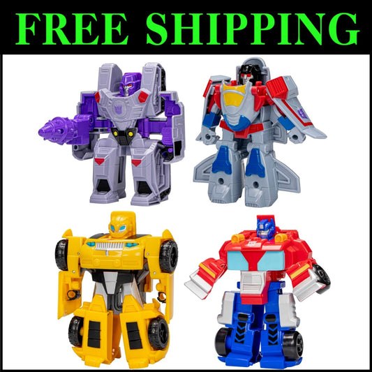 Autobot & Decepticon Heroes vs Villains 4-Pack Robot Action Figures for Kids