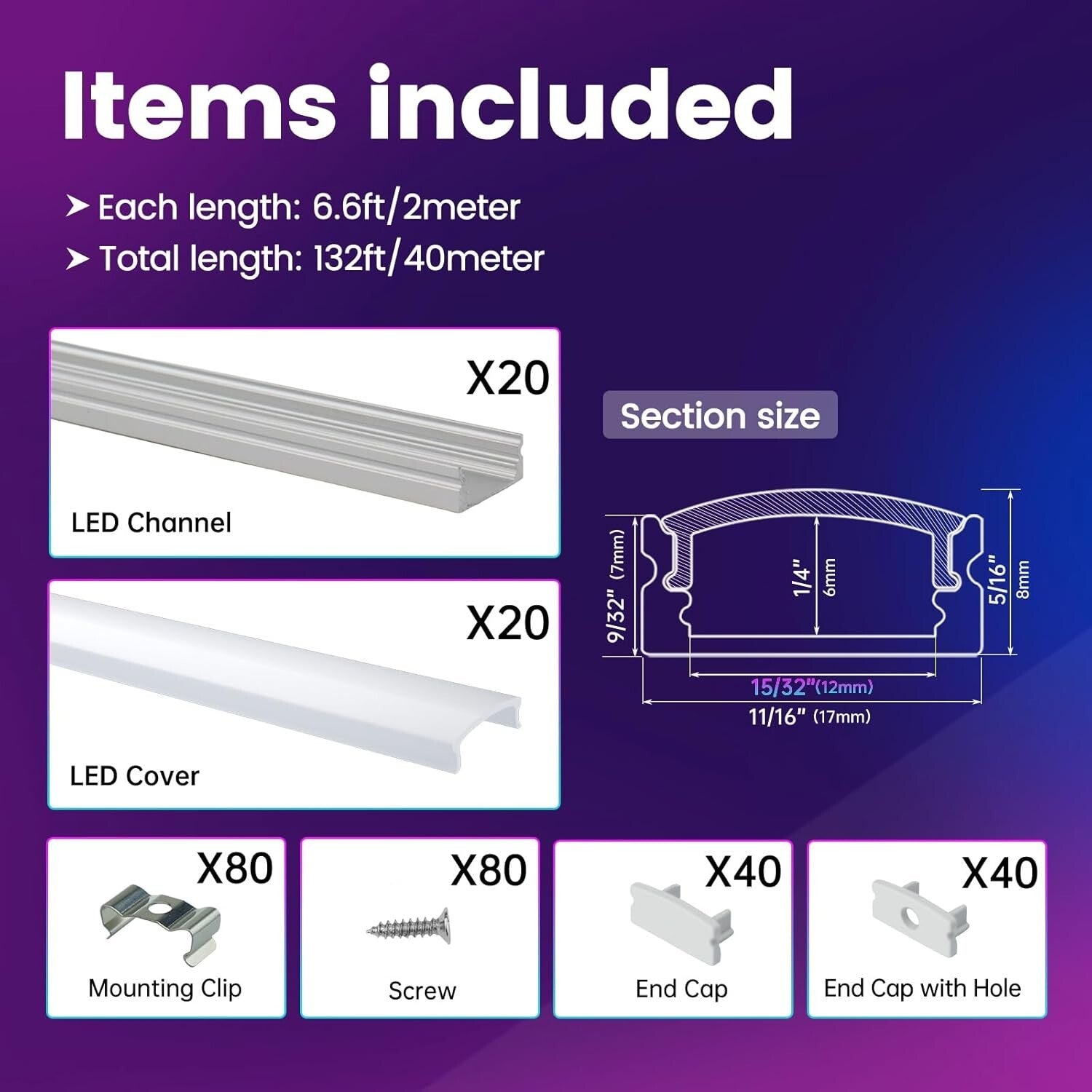 Customized 20-Pack 6.6FT LED Channels with Milky White Finish for Elegant Spaces