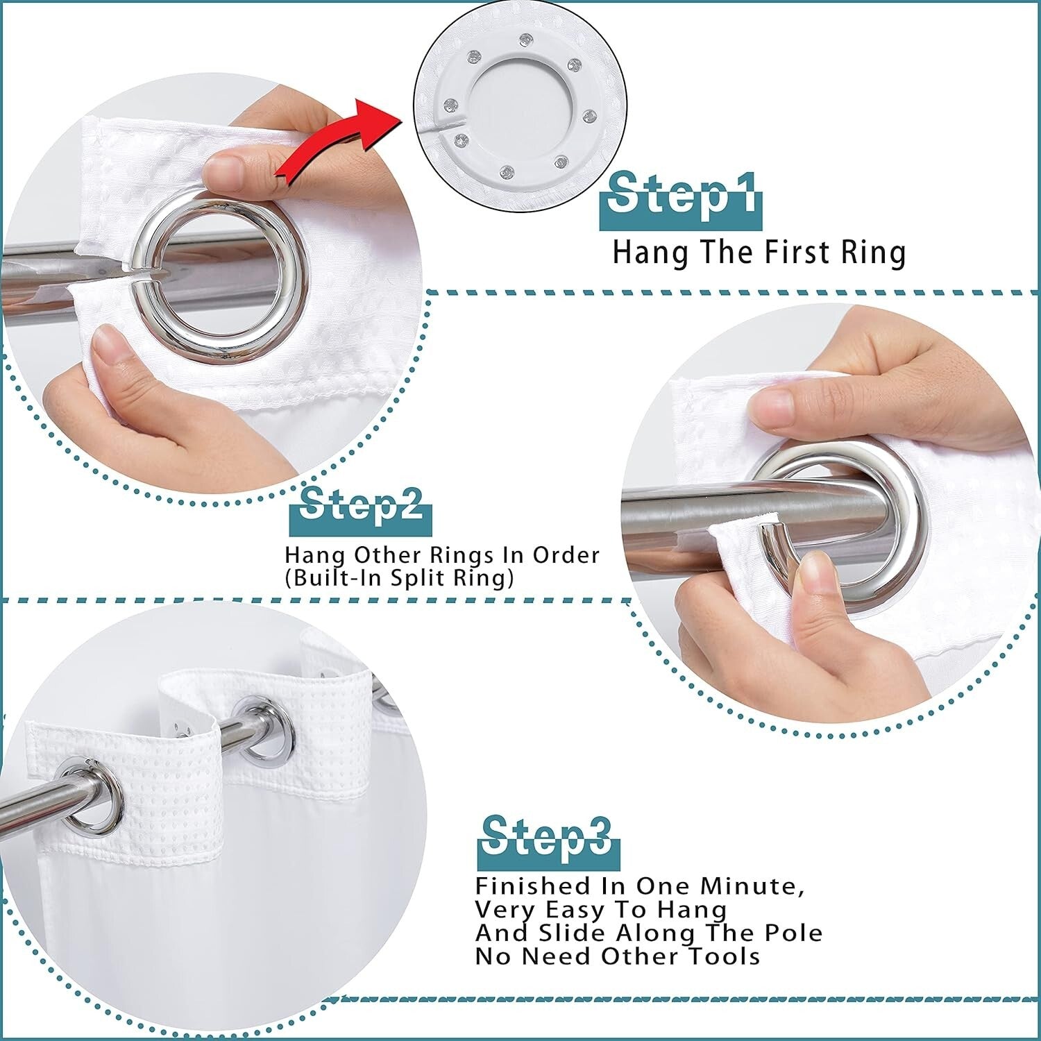 Elegant Waffle Weave Shower Curtain 71W x 84H with Water-Resistant Liner