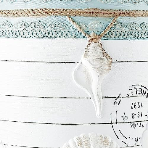 Chic Open-Top Decorative Trash Can - Farmhouse Shell Design for Home/Office