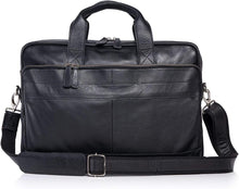 Load image into Gallery viewer, Unisex 18-Inch Leather Briefcase with Multiple Sections for Organized Carry