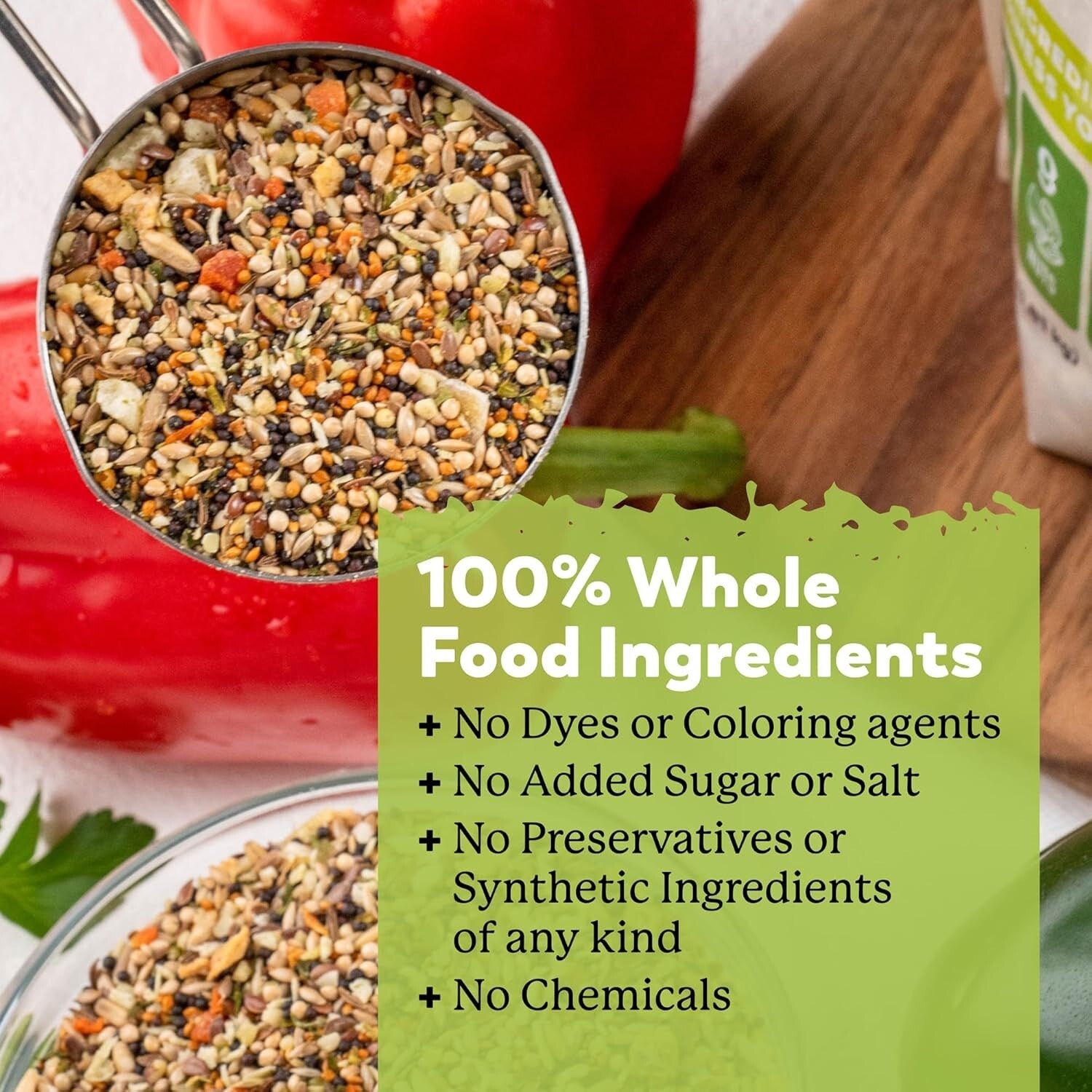 Nutritious Natural Bird Feed: 4 lb Mix of Seeds, Nuts, and Fruits for Parakeets