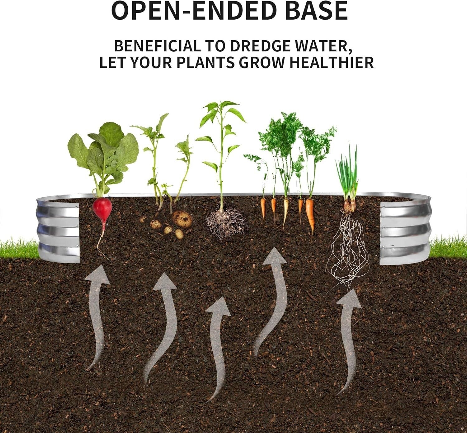 Modern Raised Garden Bed Kit in Galvanized Metal for Easy Vegetable Gardening