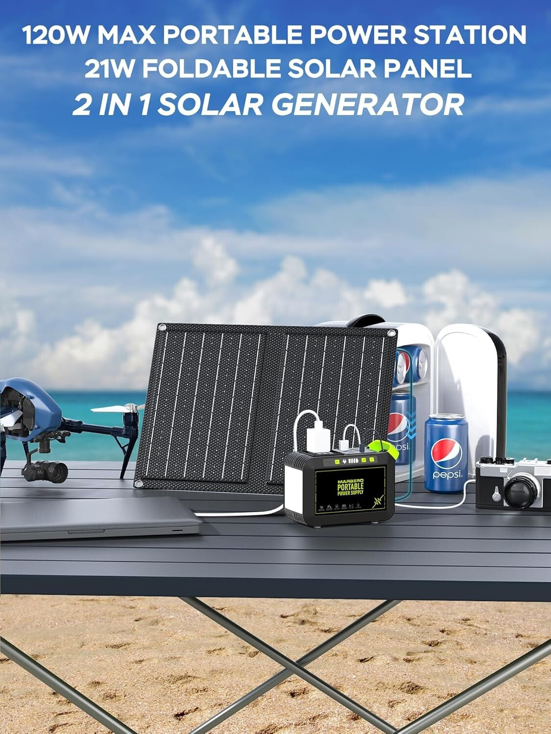 88.8Wh Solar Generator with 21W Panel - Portable Power for Camping & Emergencies