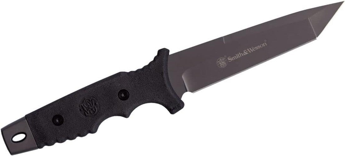 10.6-Inch High Carbon Fixed Blade Knife with 5.2-Inch Tanto Edge, TPE Handle