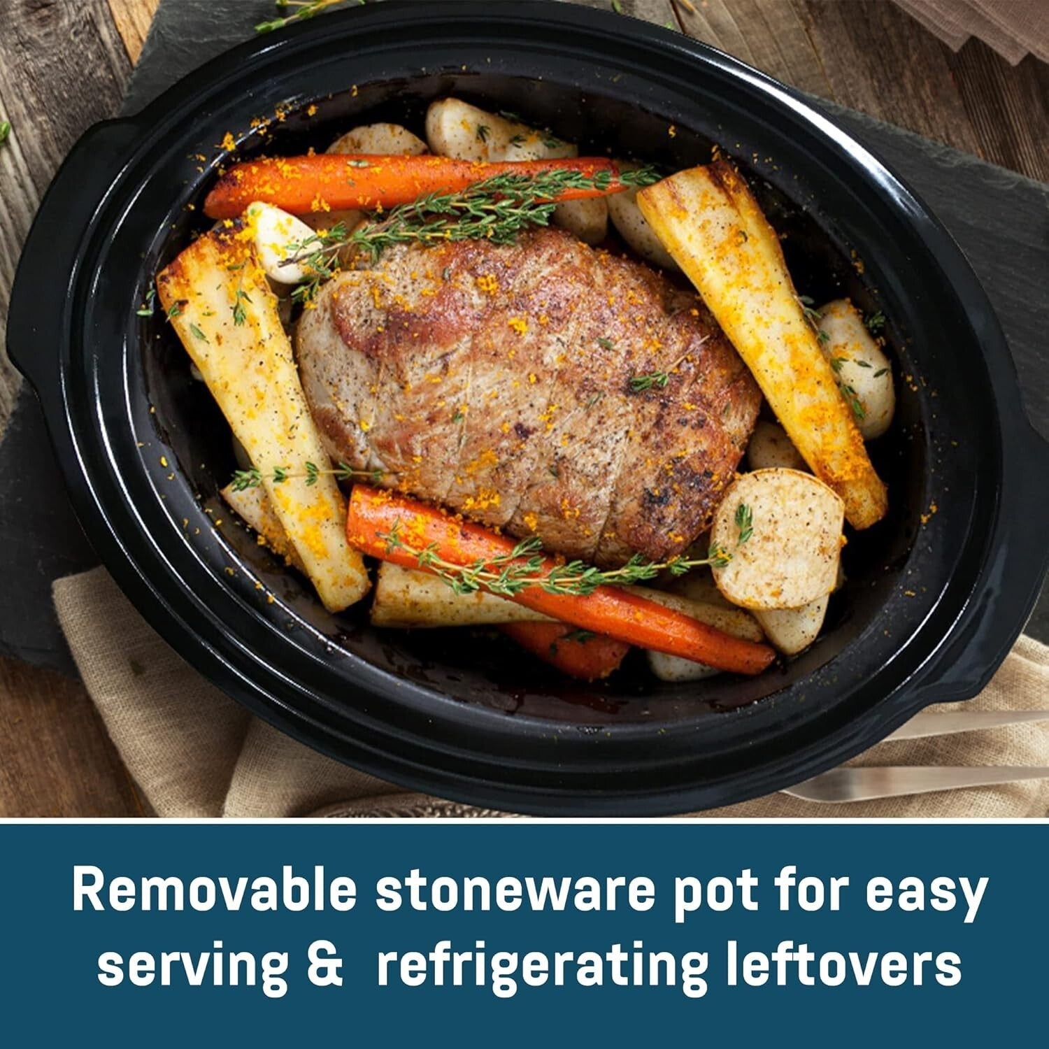 Versatile Slow Cooker with Cool-Touch Handles - 6 Quart Diamond Pattern Design