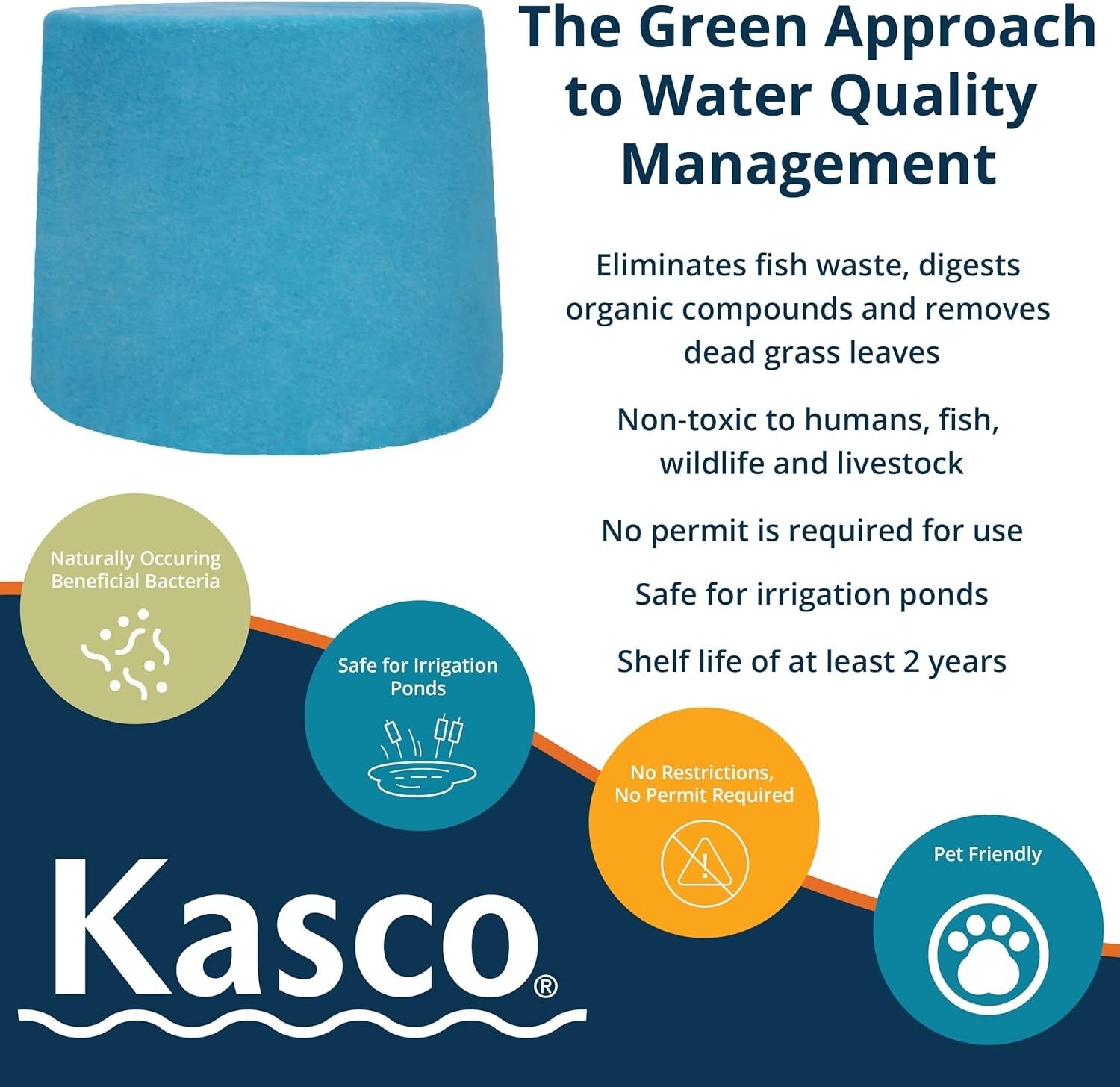 Non-Chemical Pond Cleaner with Time Release Blocks - Safe for Fish & Wildlife