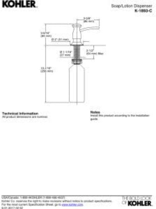 Cylindrical Stainless Steel Soap Dispenser - Easy Installation for 2" Surfaces