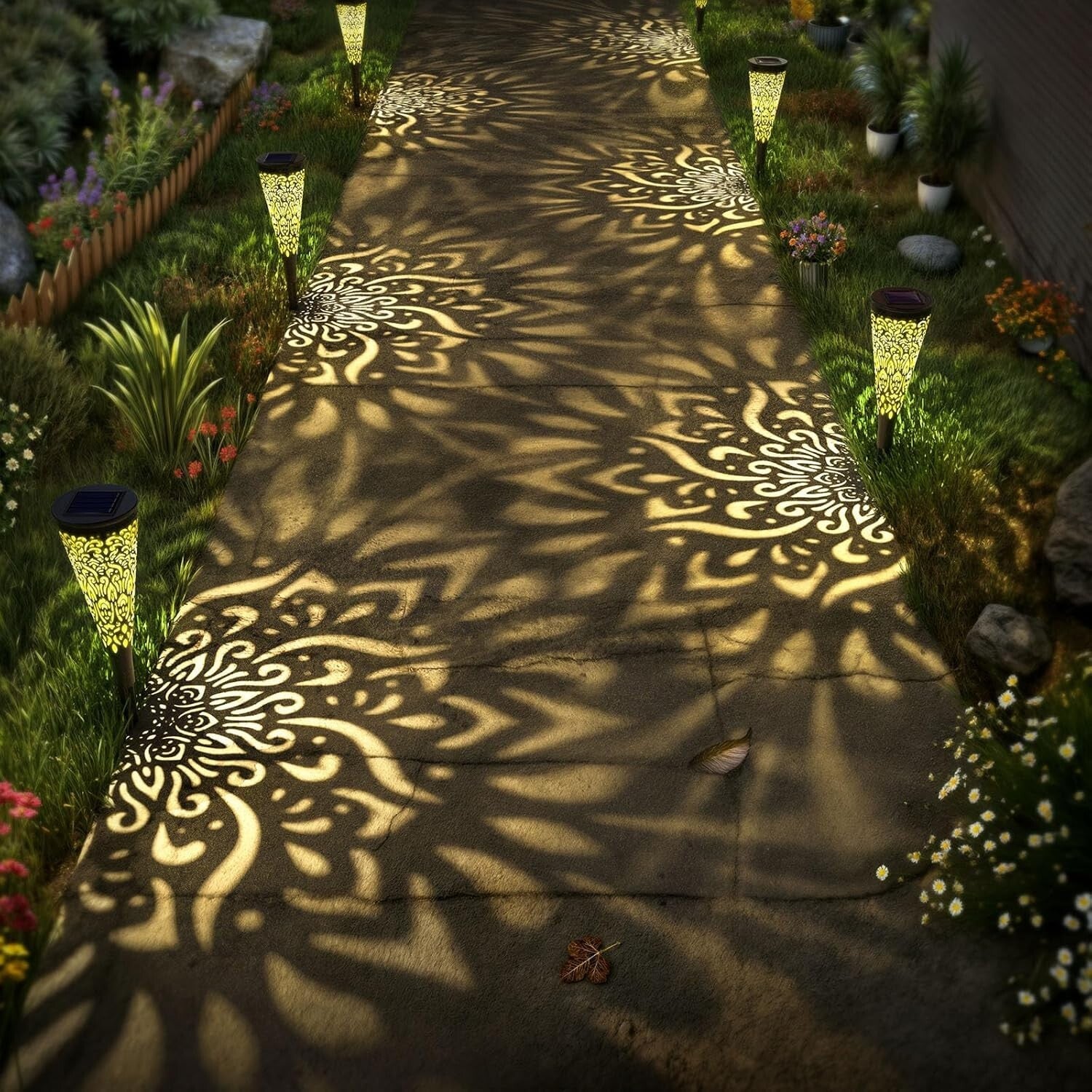 Decorative Solar Garden Lights - 6 Waterproof LED Fixtures for Pathway Benefits