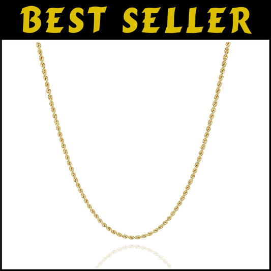 Elegant 14K Gold Filled Rope Chain Necklace - Sizes 2.1mm, 2.7mm, 3.8mm