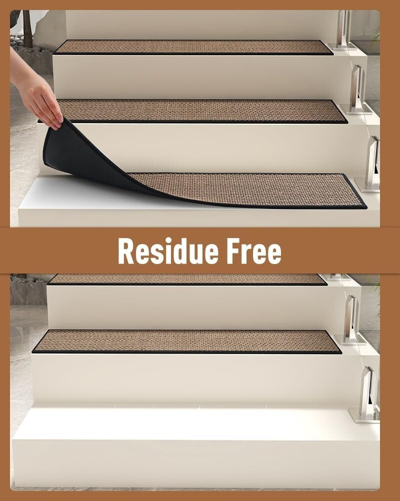 Elegant Non-Slip Carpet Stair Treads 15PCS - Protect Wooden Steps Effortlessly