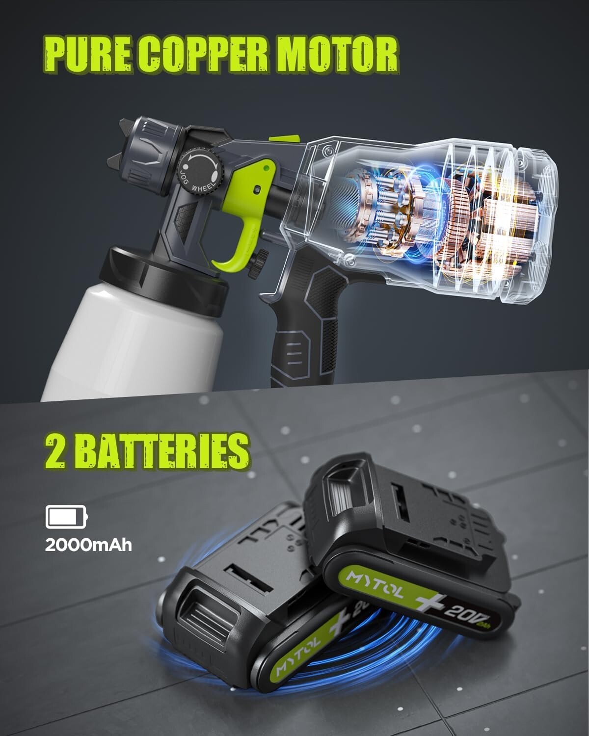 Versatile Cordless Paint Sprayer with 3 Patterns, Nozzles, and Cleaning Tools