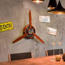 Load image into Gallery viewer, Handcrafted 26.4-Inch Vintage Airplane Propeller Wall Clock for Home Elegance